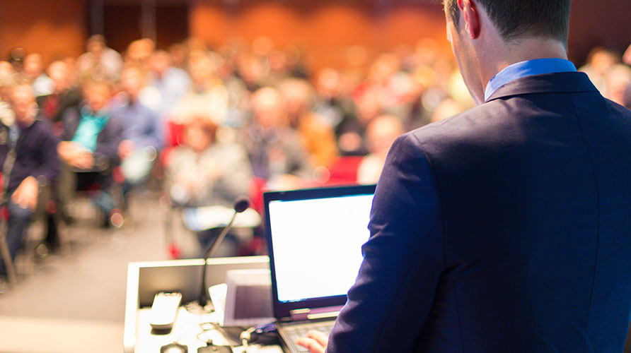 Man giving a lecture